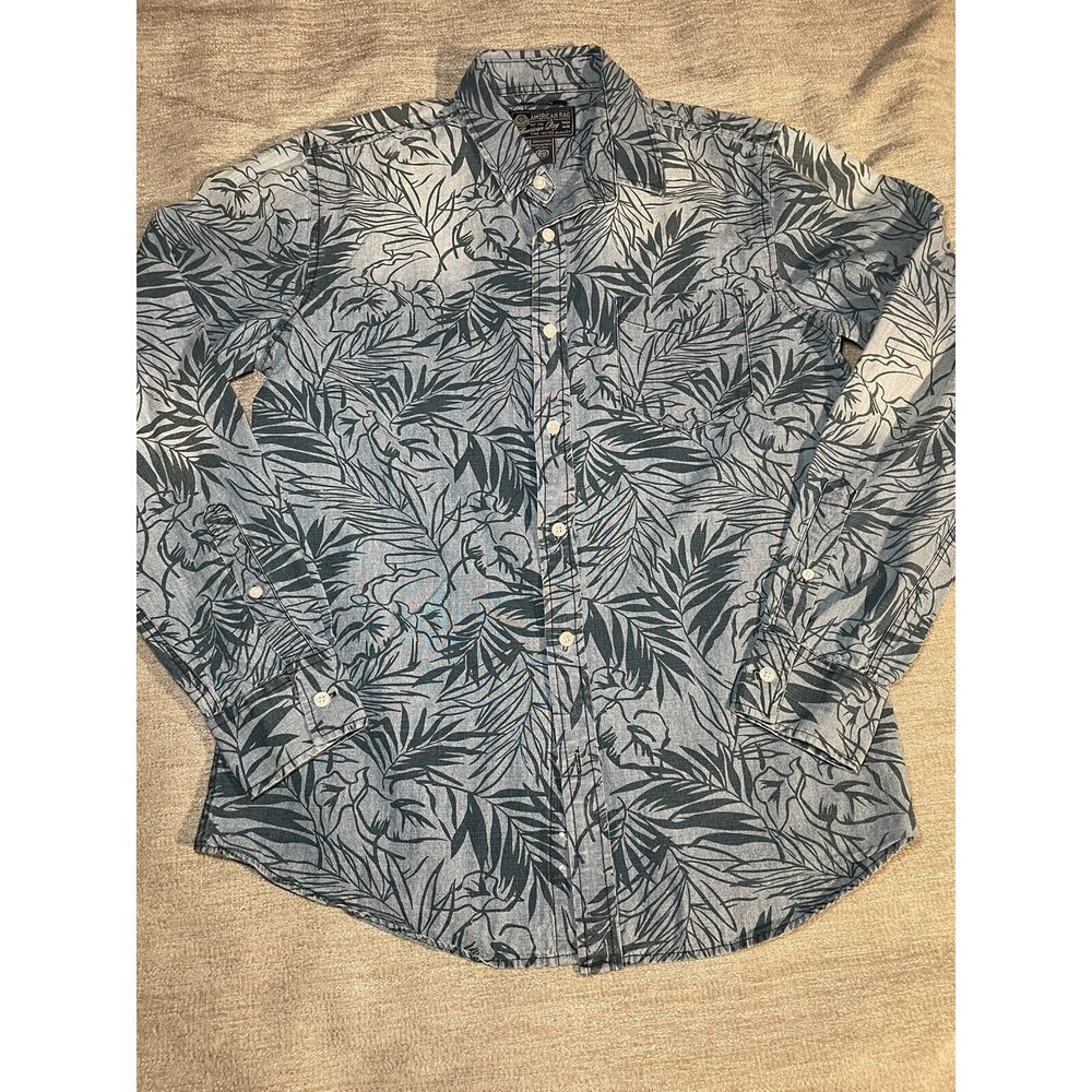 American Rag Shirt Men’s Medium Long Sleeve Blue Button Up Shirt
